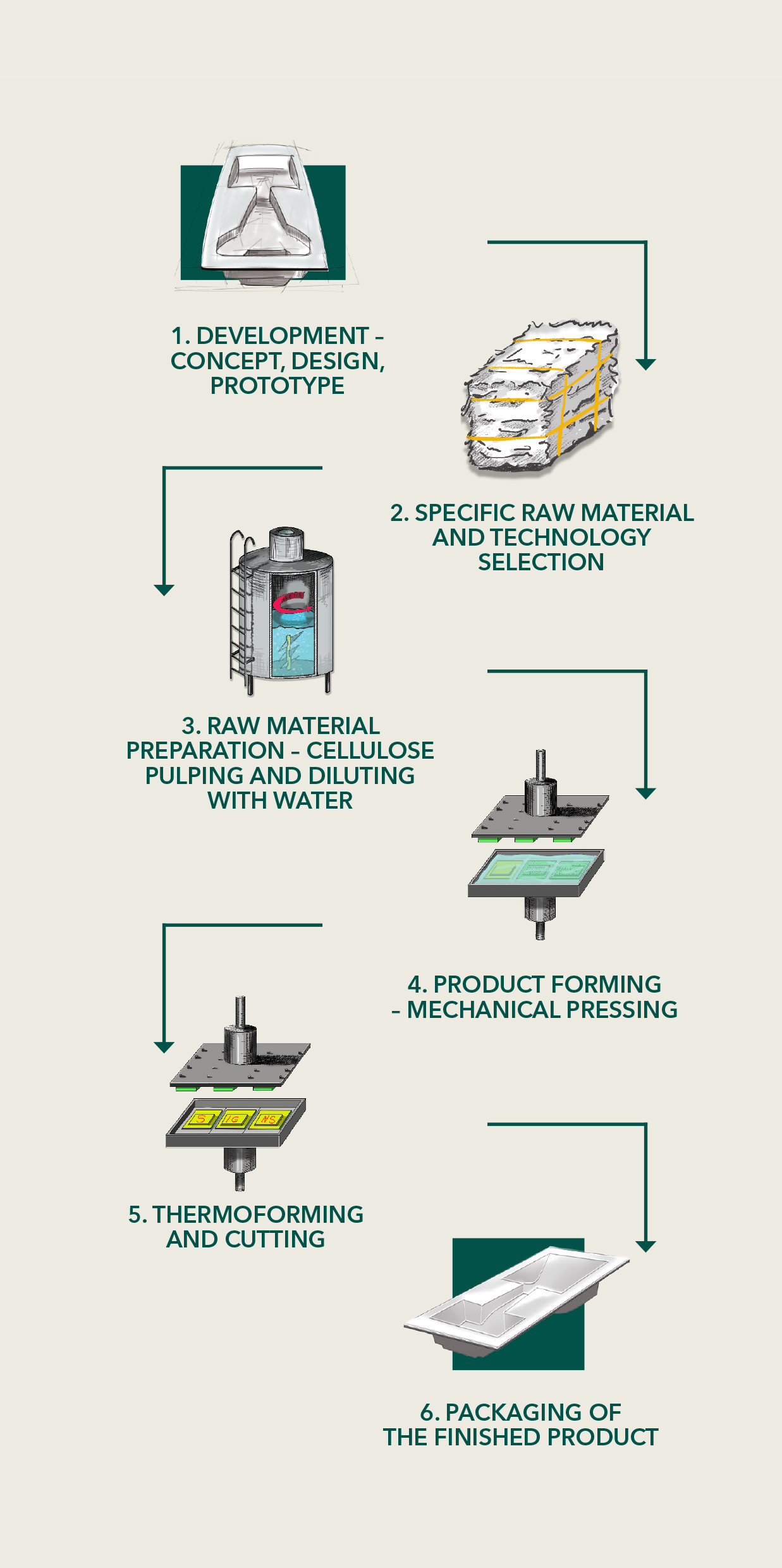 Molded Pulp Packaging production process thermoforming